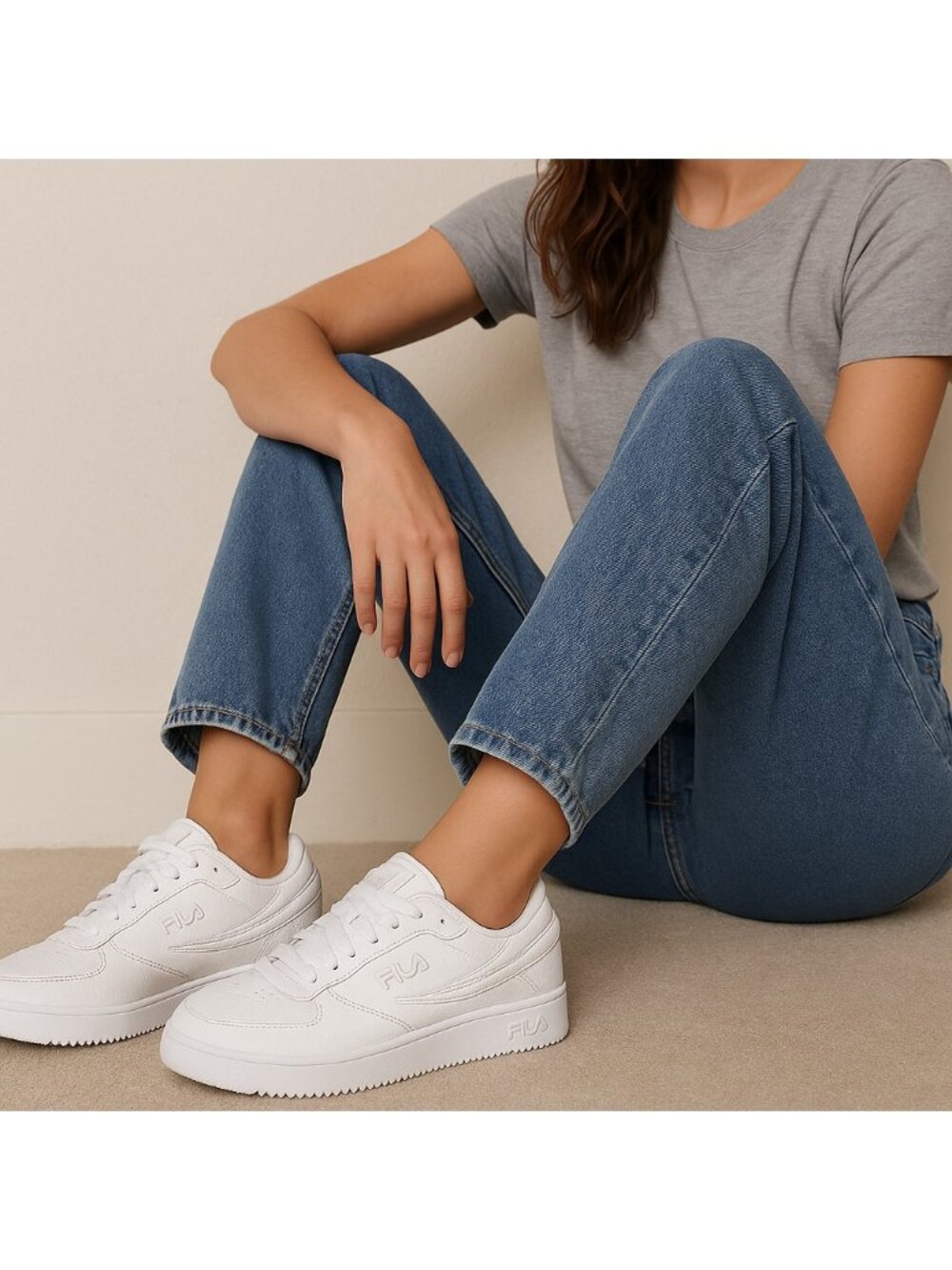 FILA Original Fitness Ripple White Sneakers Women’s Size 8.5 Classic Court Shoe